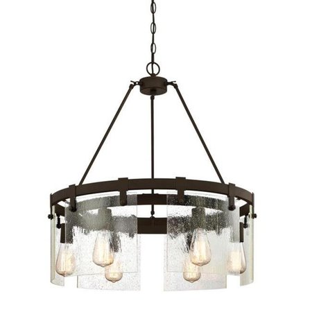 WESTINGHOUSE Westinghouse Lighting 6352200 6 Light Chandelier Oil Rubbed Bronze Finish with Clear Seeded Glass 6352200